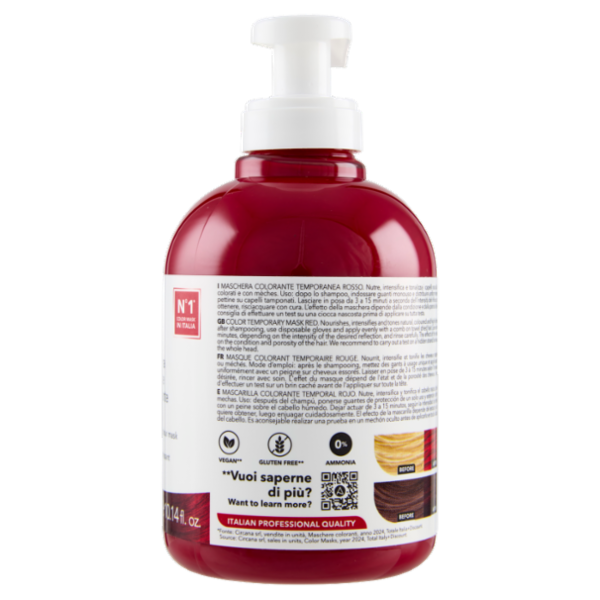 Alama Professional S.O.S. Color & Go Maschera nutriente e colorante Rosso 300 ml