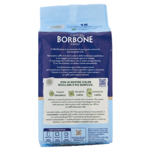 Caffè Borbone Miscela Dek Cialde Compostabili* 15 x 7,2 g