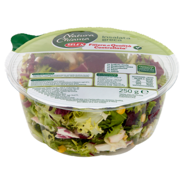 Selex Natura Chiama Insalata Greca Lavata e Pronta per il Consumo 250 g