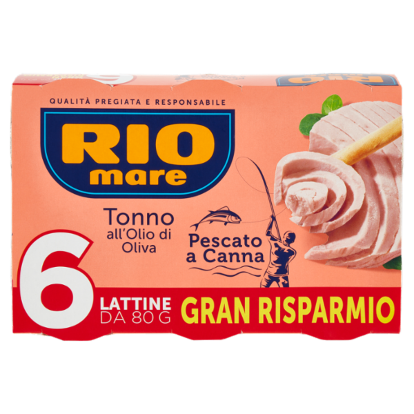 Rio mare Tonno all'Olio di Oliva Pescato a Canna 6 x 80 g