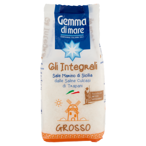 Gemma di mare Gli Integrali Sale Marino di Sicilia dalle Saline Culcasi di Trapani Grosso 800 g