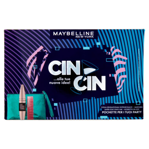 Maybelline New York Coffret Occhi Ciglia Sensazionali Intense Black + Vinyl Ink 20 (Coy)
