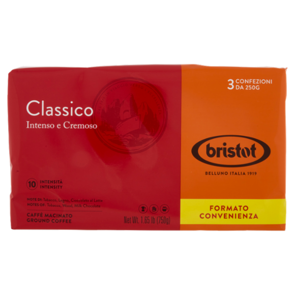 bristot Classico Caffè Macinato 3 x 250 g