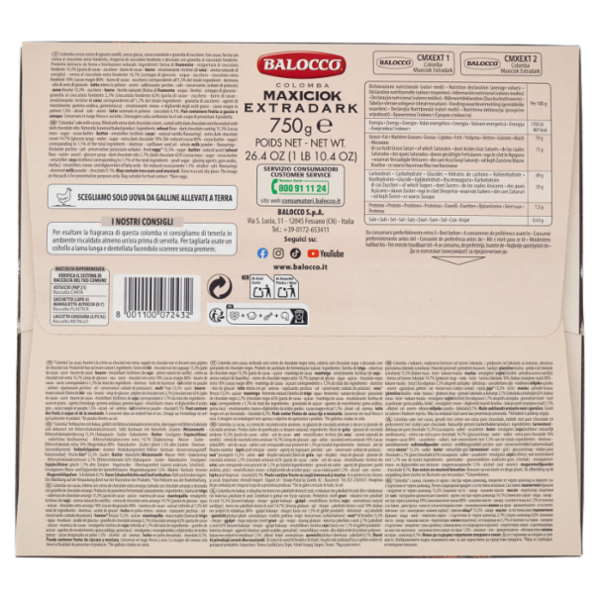 Balocco Colomba Maxiciok Extradark 750 g