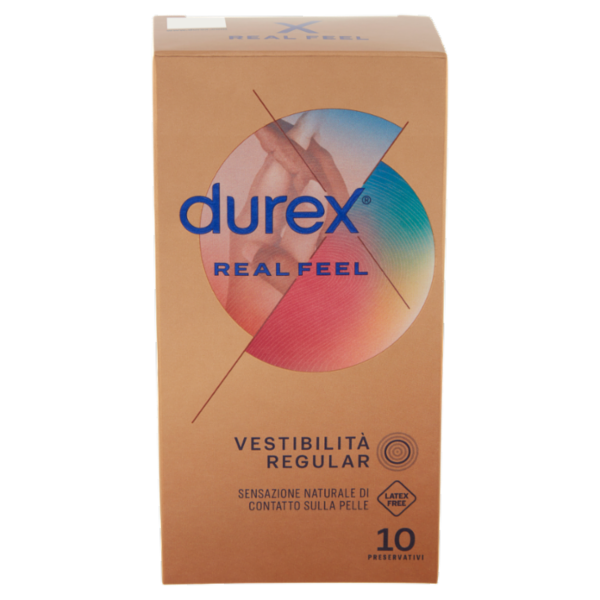 Durex Preservativi Real Feel Senza Lattice, 10 Profilattici