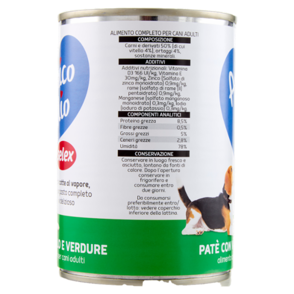 Selex Amico Mio Paté per Cane con Vitello e Verdure 400 g