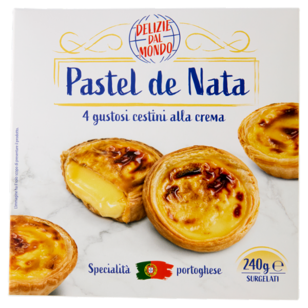 Delizie dal Mondo Pastel de Nata 4 gustosi cestini alla crema Surgelati 240 g