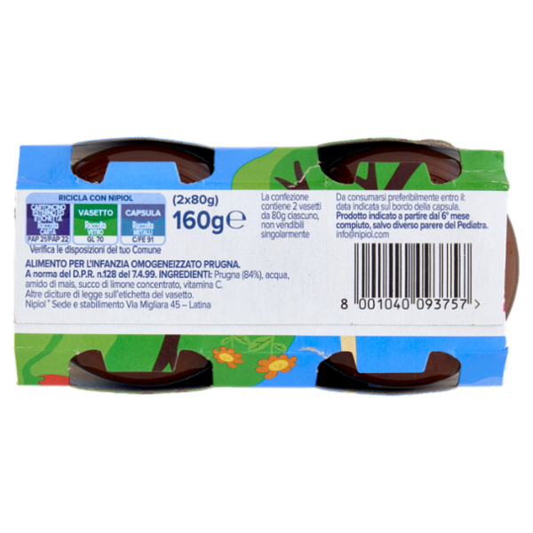 nipiol prugna omogeneizzato 2 x 80 g