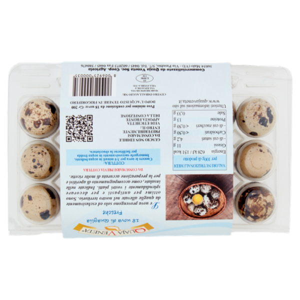 Quaja Veneta 18 uova di Quaglia Fresche 200 g