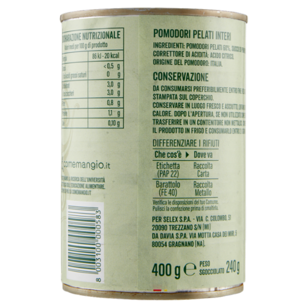Selex Pomodori Pelati 400 g