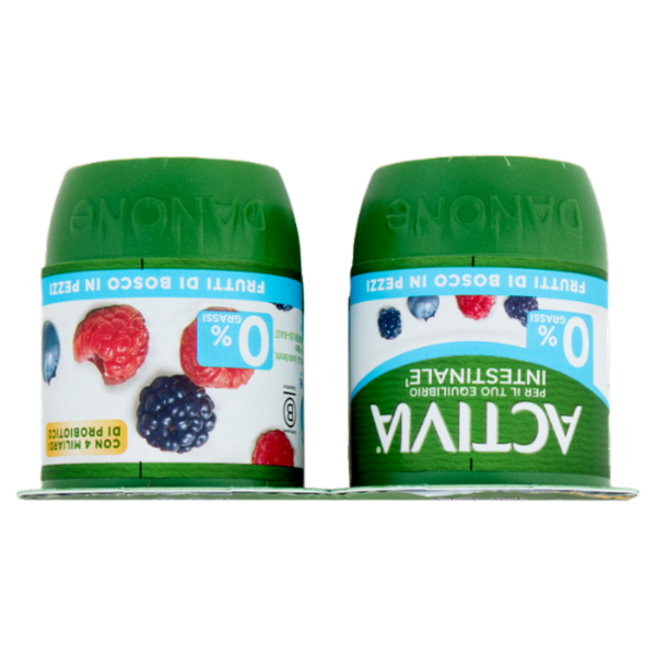 ACTIVIA Yogurt con Probiotico Bifidus, 0% Grassi, gusto Frutti di Bosco, 4x125g