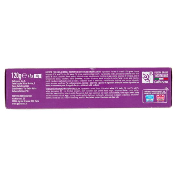 Galbusera Cereali G Extra Slim Cioccolato Fondente 4 x 30 g
