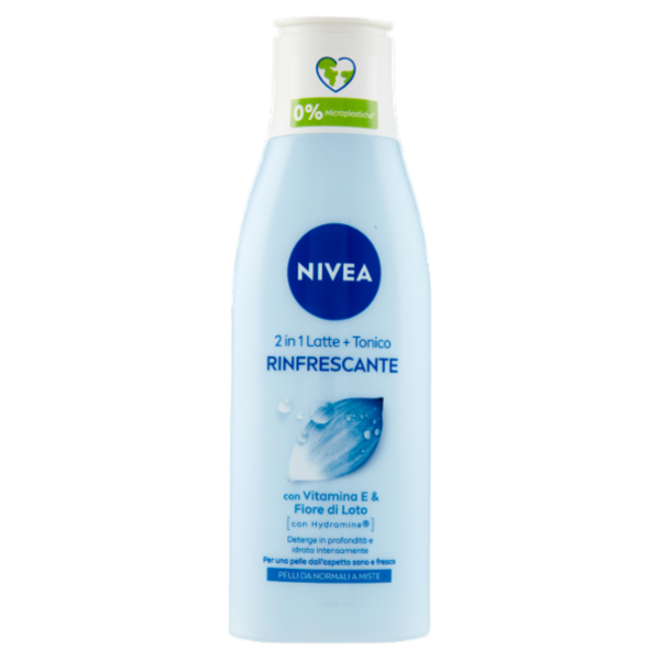 Nivea 2 in 1 Latte + Tonico Rinfrescante Pelli da Normali a Miste 200 ml