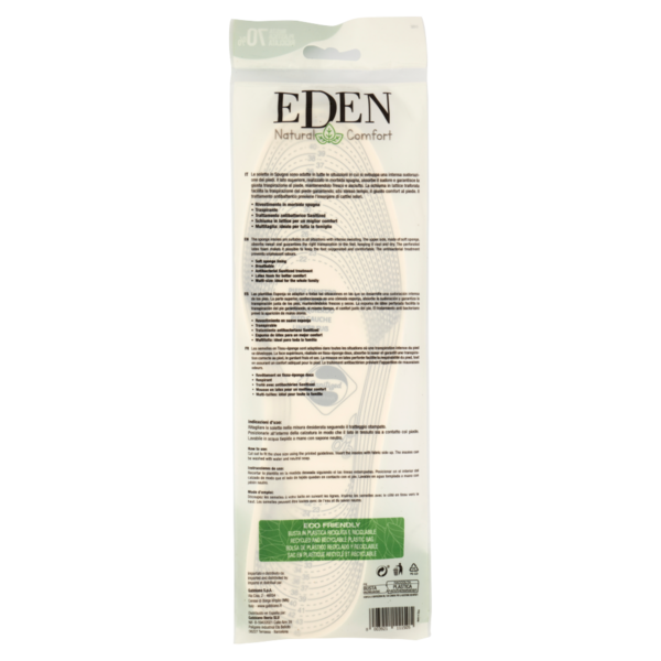 Eden Natural Comfort Soletta in Spugna Taglia 22/46