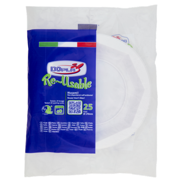 DOpla Re-Usable Piatti Frutta Ottagonali Ø 170mm 25 pz