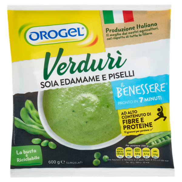Orogel Il Benessere Verdurì Soia Edamame e Piselli Surgelati 600 g
