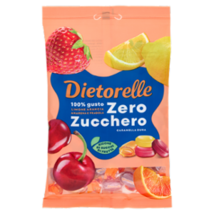 Dietorelle Zero Zucchero Caramella Dura Limone, Arancia, Amarena e Fragola 140 g