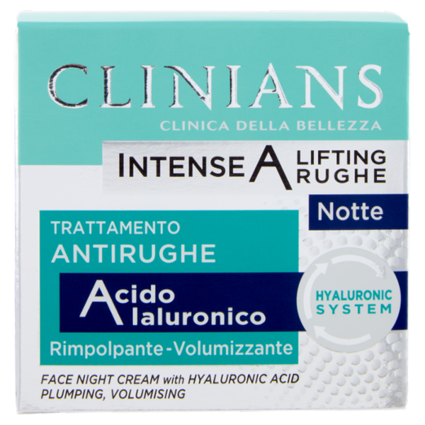 Clinians Intense A Lifting Rughe Notte Trattamento Antirughe Acido Ialuronico 50 mL