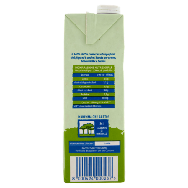 Latte Maremma UHT a lunga conservazione parzialmente scremato 1 L