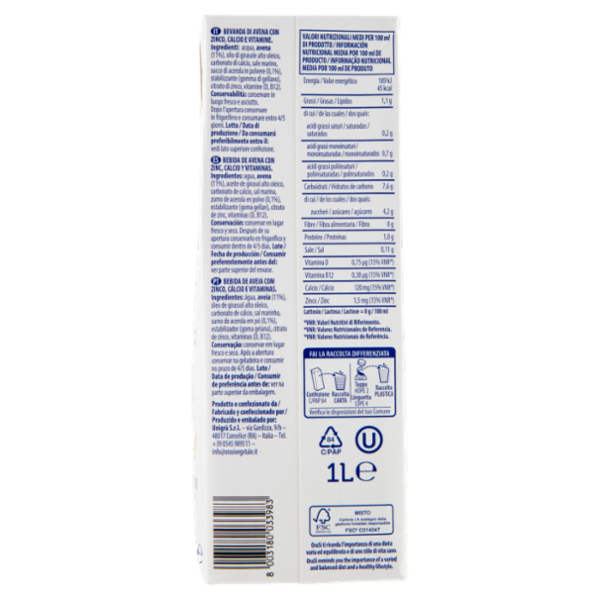 OraSì Avena+ Zinco 1 L