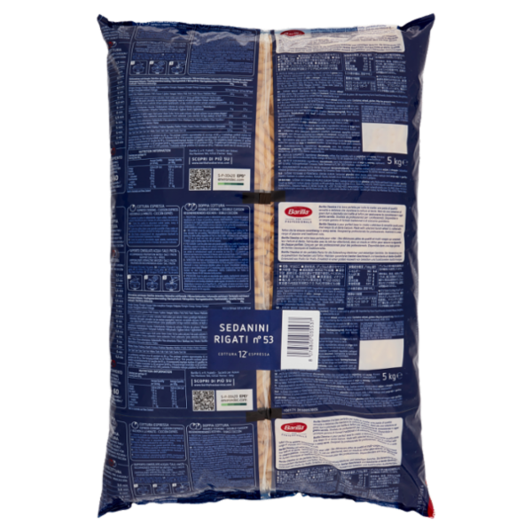 Barilla for Professionals Sedanini n°54 Pasta classica Corta Catering Food Service 5 kg