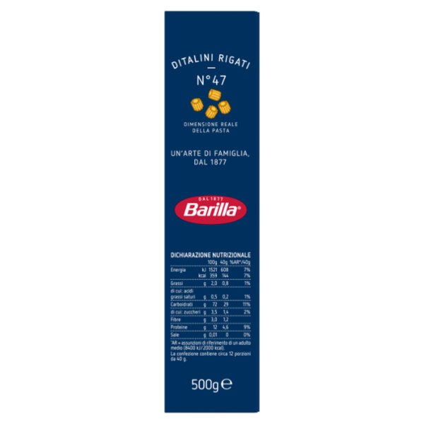 Barilla Pasta Ditalini Rigati n.47 500g