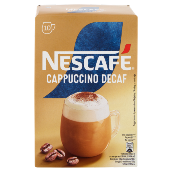 NESCAFÉ Cappuccino Decaf Solubile Decaffeinato, 10 bustine 125g