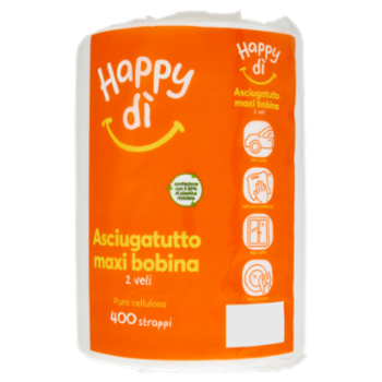 Happy Dì Asciugatutto 2 Veli Bobina 400 Strappi