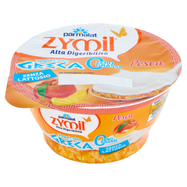ZYMIL Alta Digeribilità Senza Lattosio Yogurt alla Greca Zero Grassi Pesca 150g