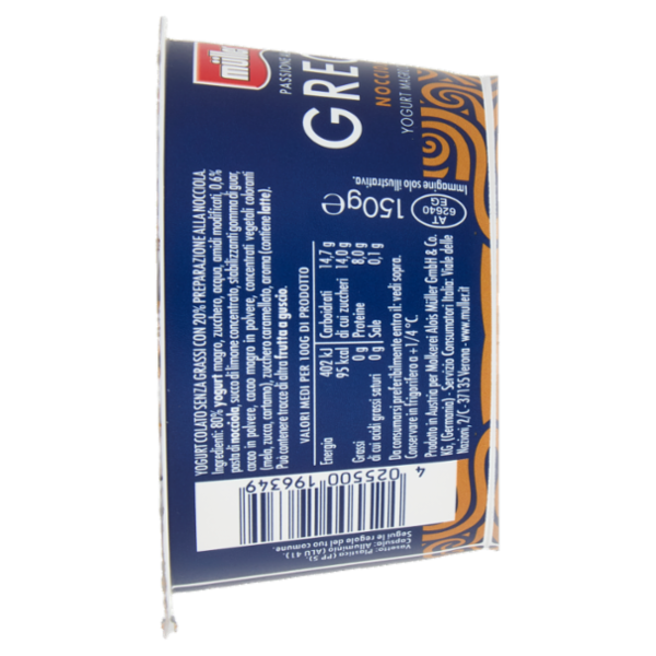 müller Passione alla Greca Nocciola Yogurt Magro Colato 150 g