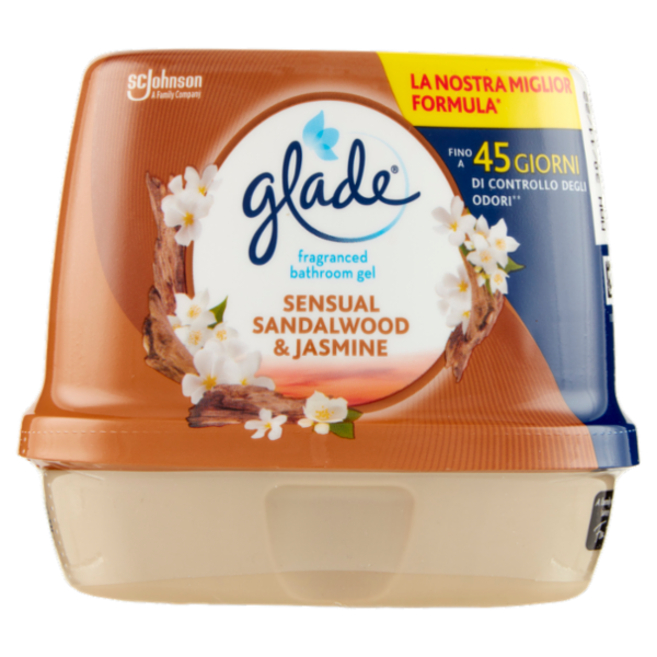 Glade Gel Bagno, Profumatore per Ambienti, Fragranza Sensual Sandalwood & Jasmine 180g