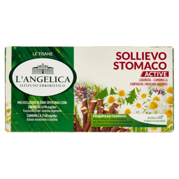 L'Angelica Le Tisane Sollievo Stomaco Active 18 Filtri 27,9 g