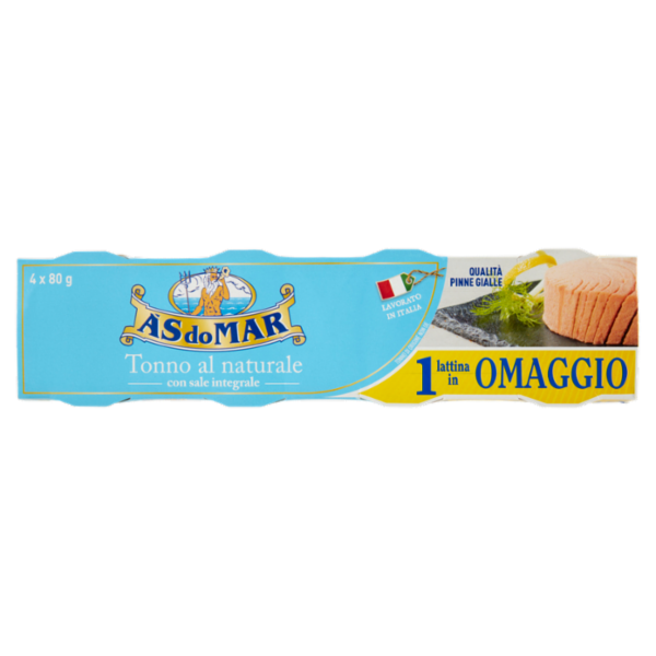 Asdomar Tonno al naturale con sale integrale 4 x 80 g