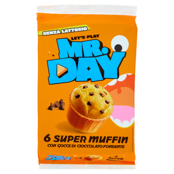 Mr.Day 6 Super Muffin con Gocce di Cioccolato Fondente 6 x 50 g