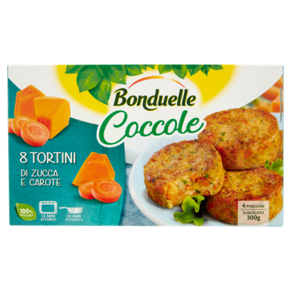 Bonduelle Coccole 8 Tortini di Zucca e Carote Surgelato 300 g