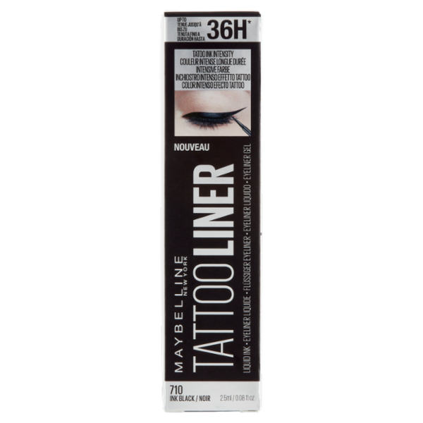 Maybelline New York Eyeliner Tattoo Liner Liquid Ink, A Lunga Tenuta, Nero