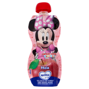 MELLIN Disney Minnie Merenda Di Frutta 100% Con VitC, Mela, Dal 9° Mese, 110g