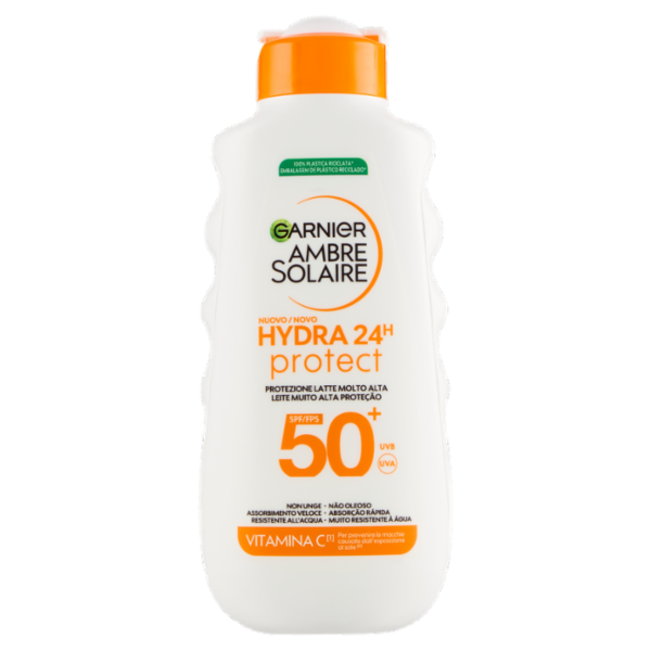 Garnier Ambre Solaire Hydra 24H Protect Protezione Latte Molto Alta SPF50+ 175 ml