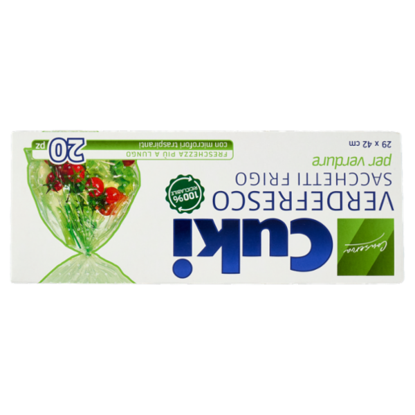 Cuki Conserva Verdefresco Sacchetti Frigo per verdure 29 x 42 cm 20 pz
