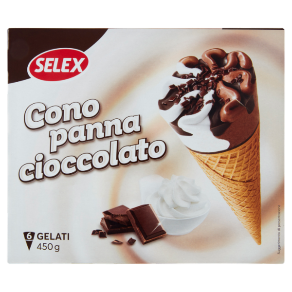 Selex 6 Coni di Gelato Panna e Cioccolato 450 g