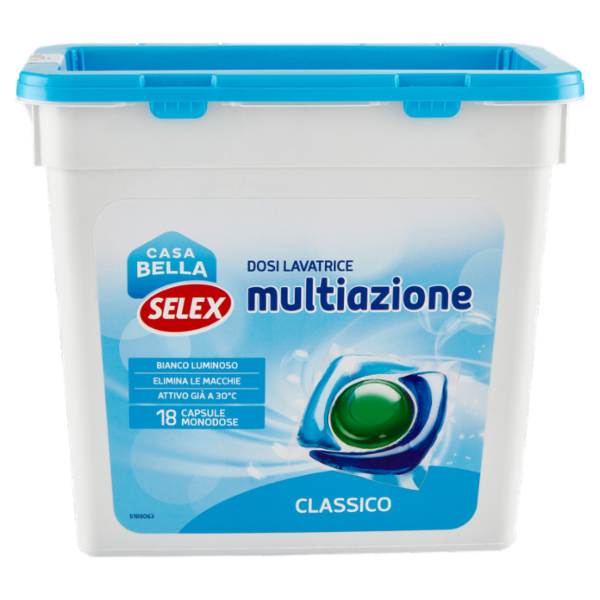 Selex Casa Bella Detersivo per Lavatrice Liquido Concentrato Classico 18 Capsule Idrosolubili 378 ml