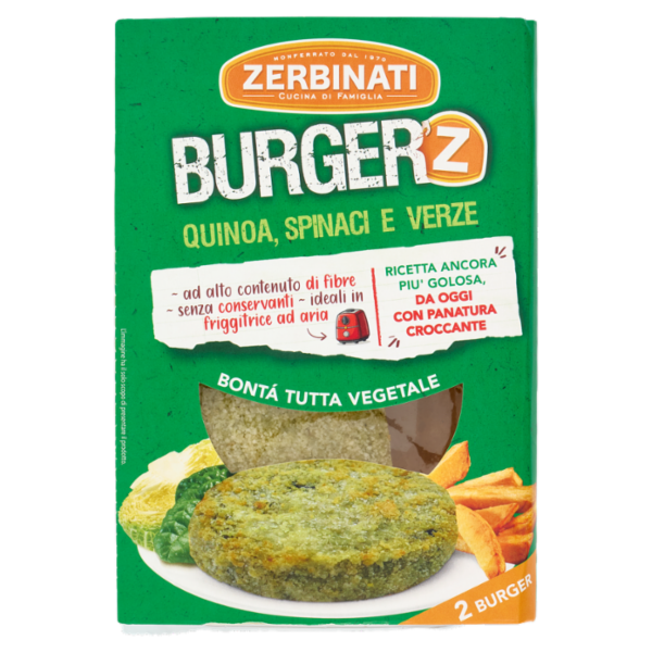 Zerbinati Burger'Z Quinoa, Spinaci e Verze 2 x 80 g