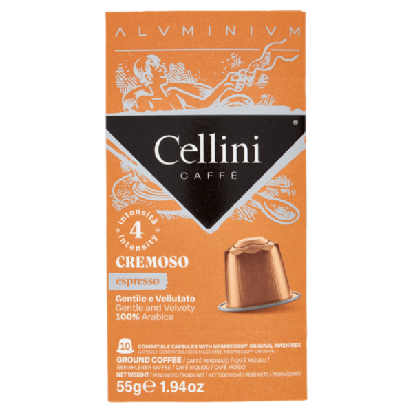 Cellini Caffè Aluminium Cremoso espresso 10 Capsule Compatibili 55 g