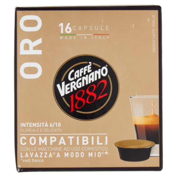 Caffè Vergnano 1882 Oro Capsule Compatibili Lavazza a Modo Mio* 16 x 7,5 g