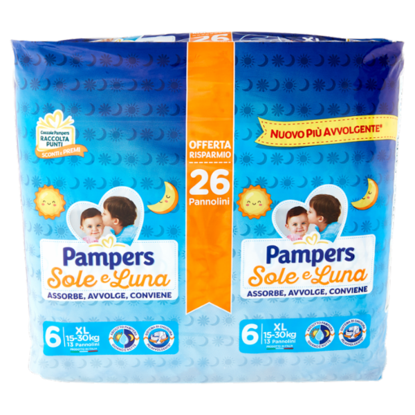Pampers Sole e Luna XL 26 pz
