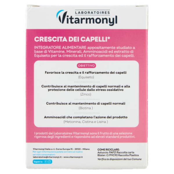 Laboratoires Vitarmonyl Crescita dei Capelli* 30 Capsule 15,45 g