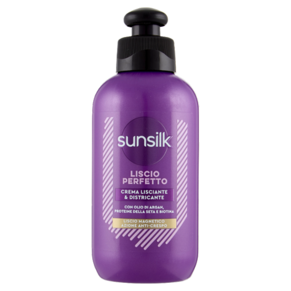 sunsilk Liscio Crema Lisciante & Districante con Olio di Argan, Proteine della Seta e Biotina 200 mL