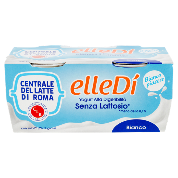 Centrale del Latte di Roma elleDì Yogurt Alta Digeribilità Senza Lattosio* Bianco 2 x 125 g
