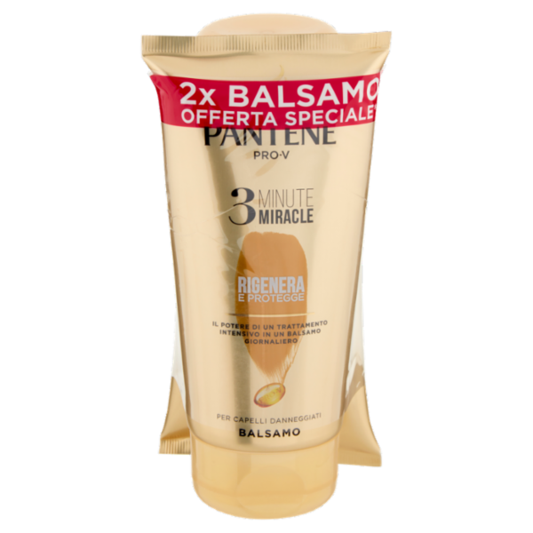 Pantene Pro-V 3 Minute Miracle Balsamo Rigenera e Protegge 2x150 ml