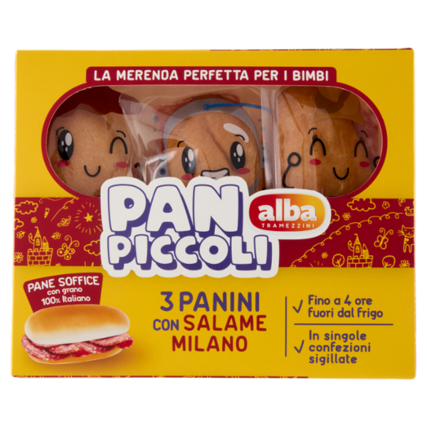 alba Tramezzini Pan Piccoli Panini con Salame Milano 3 x 50 g
